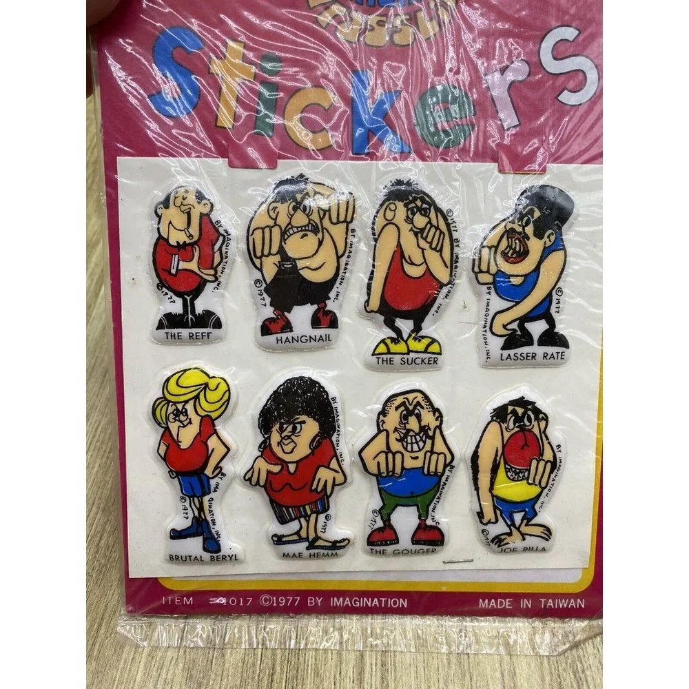 THUM WRASSLIN WRESTLING WRESTLERS 1977 THREE DIMENSIONAL SOFT PUFFY STICKERS